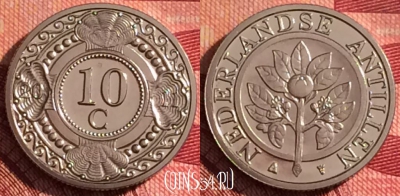 Антильские острова 10 центов 2011 года, KM# 34, 274i-067