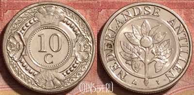 Антильские острова 10 центов 2012 года, KM# 34, 189l-055