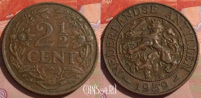 Антильские острова 2 1/2 цента 1959 года, 177c-001