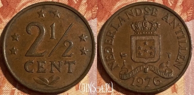Антильские острова 2 1/2 цента 1976 года, KM# 9, 465q-020 ♛