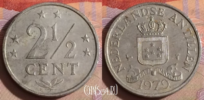 Антильские острова 2 1/2 цента 1979 года, KM# 9a, 328-109