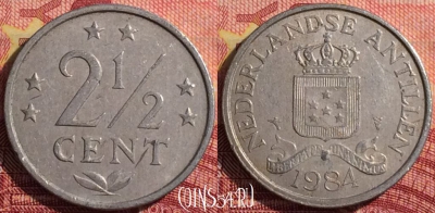Антильские острова 2 1/2 цента 1984 года, KM# 9a, 289i-122