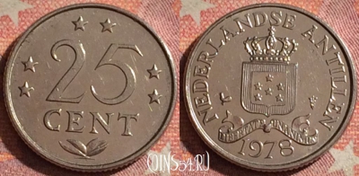 Антильские острова 25 центов 1978 года, 079i-010