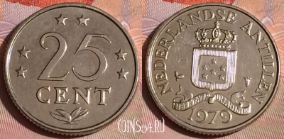 Антильские острова 25 центов 1979 года, KM# 11, 278c-126
