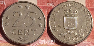 Антильские острова 25 центов 1980 года, 129c-062