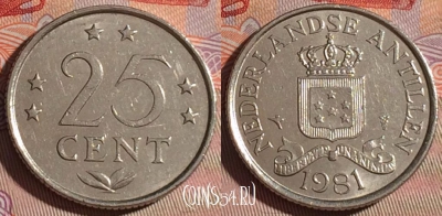 Антильские острова 25 центов 1981 года, 101c-104