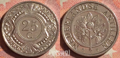 Антильские острова 25 центов 1989 года, KM# 35, 148i-077