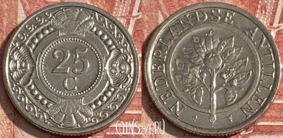 Антильские острова 25 центов 1989 года, KM# 35, 272r-052