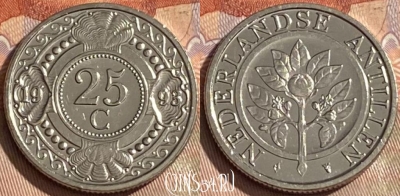 Антильские острова 25 центов 1993 года, KM# 35, 117r-076