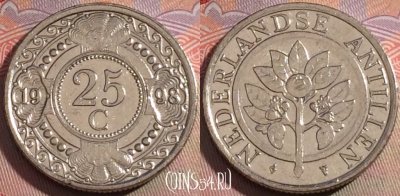 Антильские острова  25 центов 1998 года, 146b-003