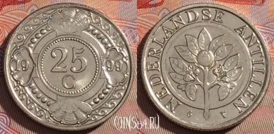 Антильские острова 25 центов 1999 года, 104d-013