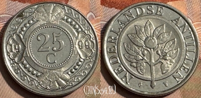 Антильские острова 25 центов 1999 года, KM# 35, 199s-079