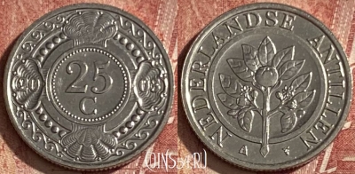 Антильские острова 25 центов 2003 года, KM# 35, 074q-090