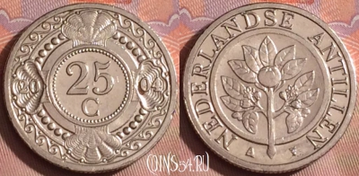 Антильские острова 25 центов 2004 года, KM# 35, 241k-067