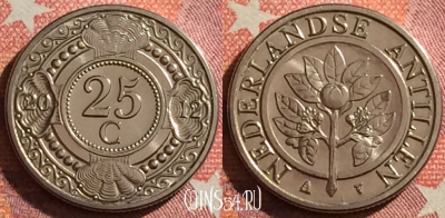 Антильские острова 25 центов 2012 года, KM# 35, 346-058