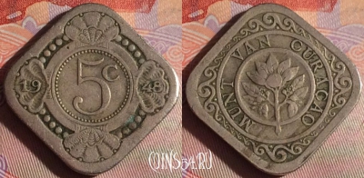 Кюрасао 5 центов 1948 года, KM# 47, 336g-111