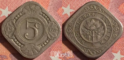 Антильские острова 5 центов 1962 года, KM# 6, 350-013
