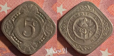 Антильские острова 5 центов 1962 года, KM# 6, 352-135