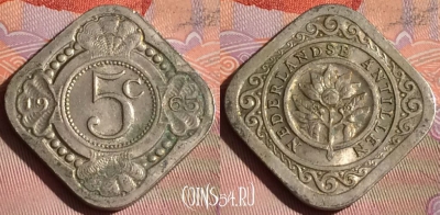 Антильские острова 5 центов 1965 года, KM# 6, 278c-117