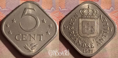 Антильские острова 5 центов 1971 года, KM# 13, 080g-061
