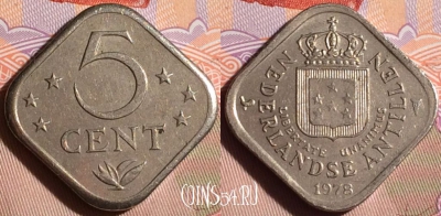 Антильские острова 5 центов 1978 года, KM# 13, 096g-039