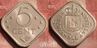 Антильские острова 5 центов 1979 года, KM# 13, 067l-079