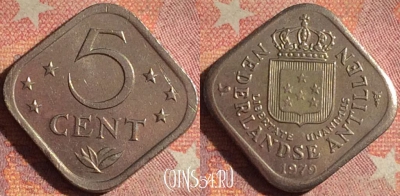 Антильские острова 5 центов 1979 года, KM# 13, 201i-115