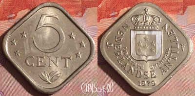 Антильские острова 5 центов 1979 года, KM# 13, 266c-033