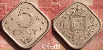 Антильские острова 5 центов 1984 года, KM# 13, 062l-104