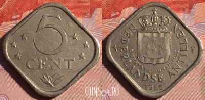 Антильские острова 5 центов 1985 года, 117d-143