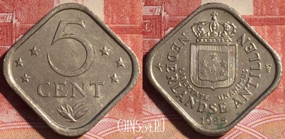 Антильские острова 5 центов 1985 года, KM# 13, 132b-110
