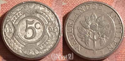 Антильские острова 5 центов 1993 года, KM# 33, 378-035