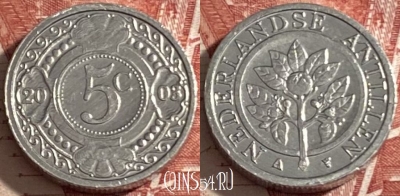 Антильские острова 5 центов 2003 г., KM# 33, 473r-024 ♛