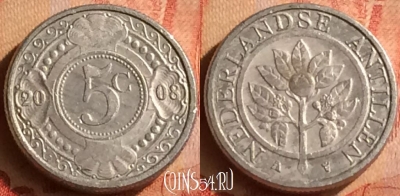 Антильские острова 5 центов 2008 года, KM# 33, 048n-085