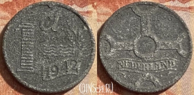Нидерланды 1 цент 1942 года, KM# 170, 488р-022