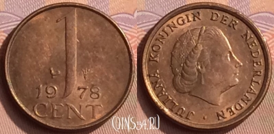 Нидерланды 1 цент 1978 года, KM# 180, 449-101