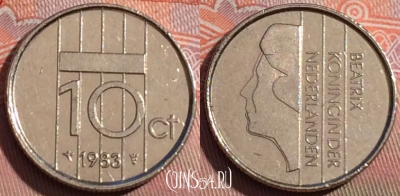 Нидерланды 10 центов 1983 года, KM# 203, 251a-004