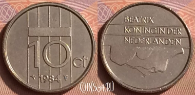 Нидерланды 10 центов 1984 года, KM# 203, 450-112