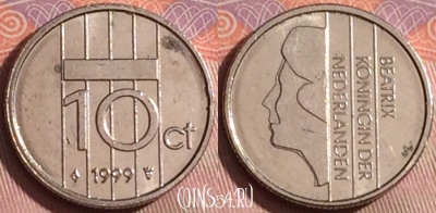 Нидерланды 10 центов 1999 года, KM# 203, 241k-088