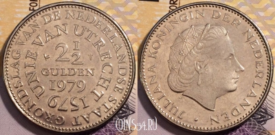 Нидерланды 2,5 гульдена 1979 года, KM# 197, 229-127