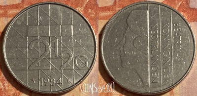 Нидерланды 2 1/2 гульдена 1984 года, KM# 206, 463q-545