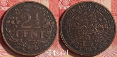 Нидерланды 2 1/2 цента 1929 года, KM# 150, 206j-092