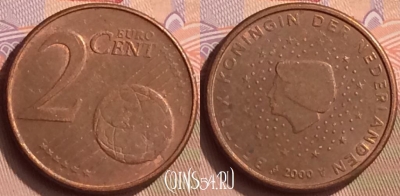 Нидерланды 2 евроцента 2000 года, KM# 235, 442-109