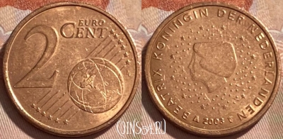 Нидерланды 2 евроцента 2003 года, KM# 235, 496р-093