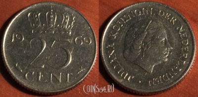 Нидерланды 25 центов 1969 года, 47-119