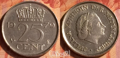 Нидерланды 25 центов 1979 года, KM# 183, 092o-063