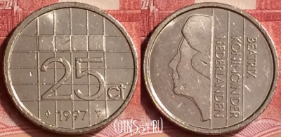 Нидерланды 25 центов 1997 года, KM# 204, 349l-047