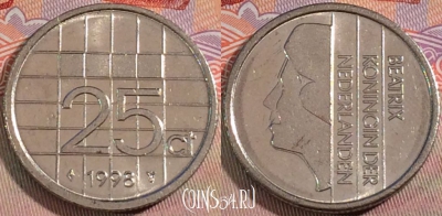 Нидерланды 25 центов 1998 года, KM# 204, 135b-071