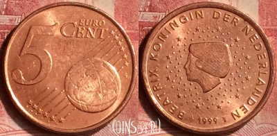 Нидерланды 5 евроцентов 1999 года, KM# 236, 084m-121