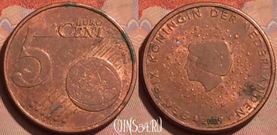 Нидерланды 5 евроцентов 2009 года, KM# 236, 236l-113